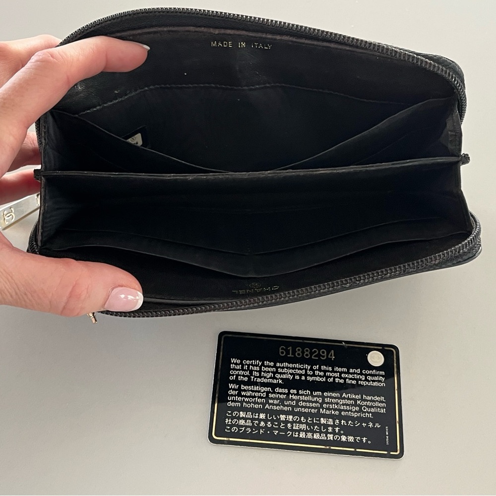 CHANEL Caviar Leather Black Timeless CC Zippy Long Wallet Organizer - Picture 5 of 14